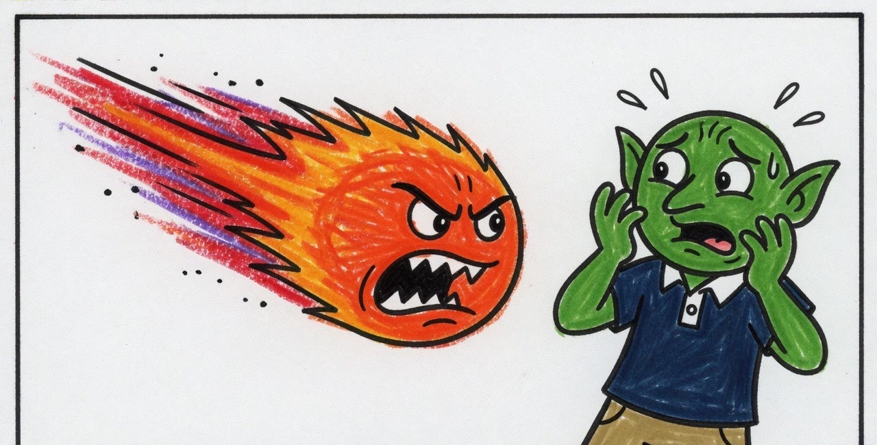 Clip compilation fireball coming at a goblin